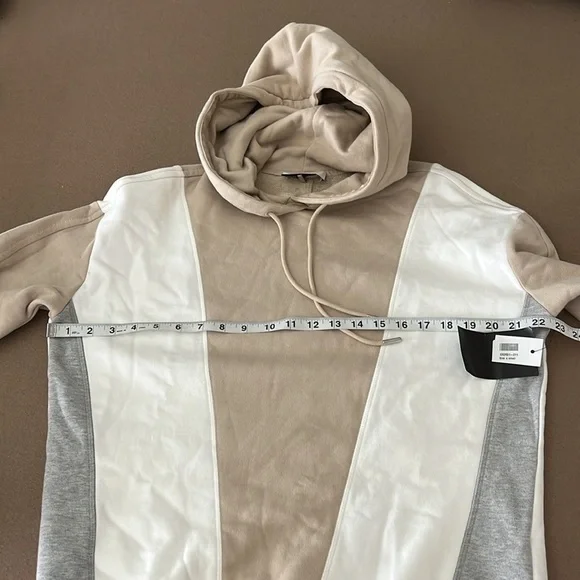NINETY PERCENT NWT Color-block Organic Cotton Hoodie/Joggers Set Beige - XS